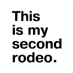 "This is my second rodeo." in plain white letters - cos you're not the noob, but barely Posters and Art